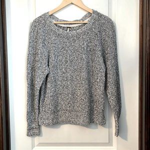 Free People, Gray White Knit Blouse L